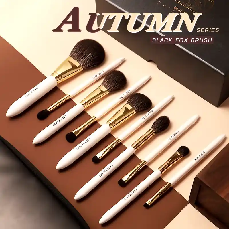 CHICHODO Makeup Brush-Luxurious Golden Autumn 10PCS Brushes Set