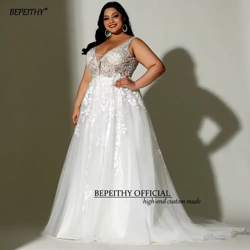 BEPEITHY Lace Boho Wedding Dress