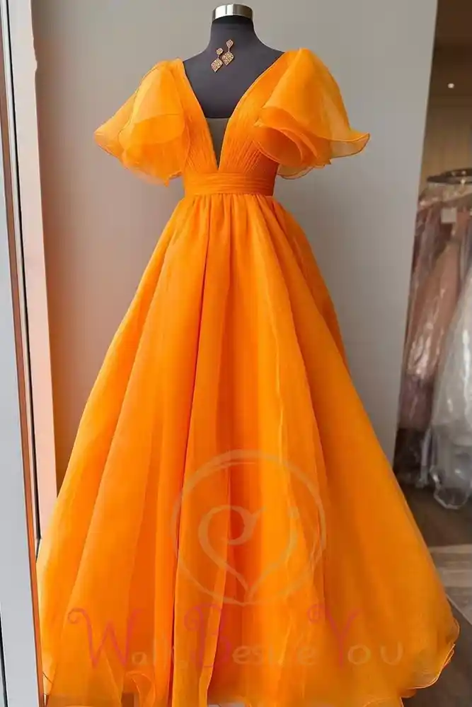 Feel Fabulous in the Organza Orange Prom Dress