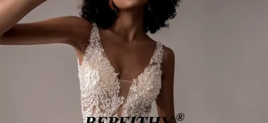 Ultimate Comfort and Style: BEPEITHY V Neck Wedding Dress