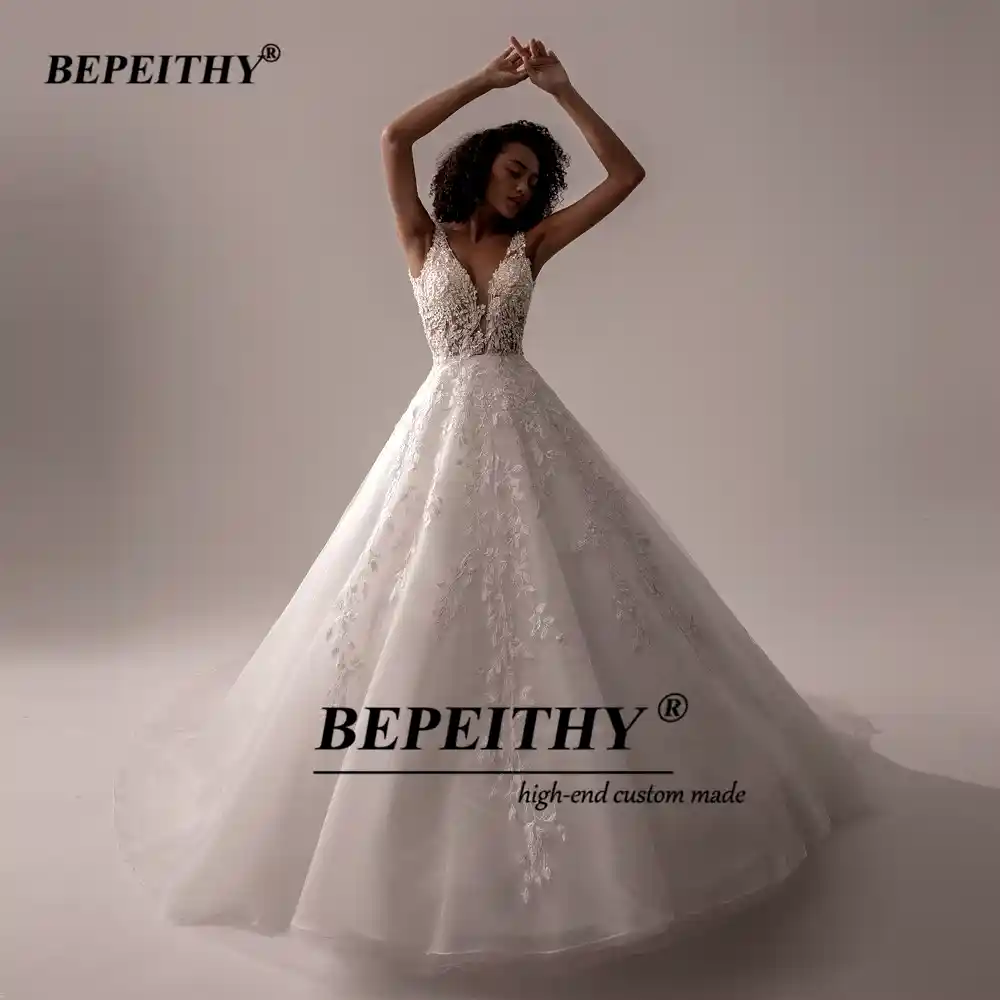 Ultimate Comfort and Style: BEPEITHY V Neck Wedding Dress