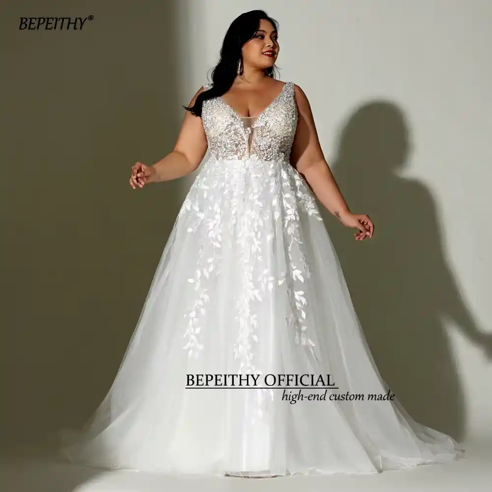 BEPEITHY Lace Boho Wedding Dress