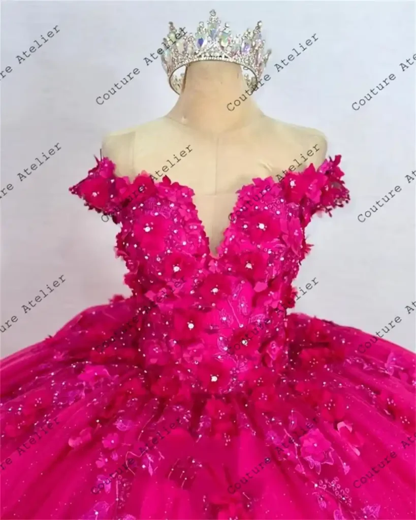 Bold and Beautiful Hot Pink Quinceañera Ball Gown