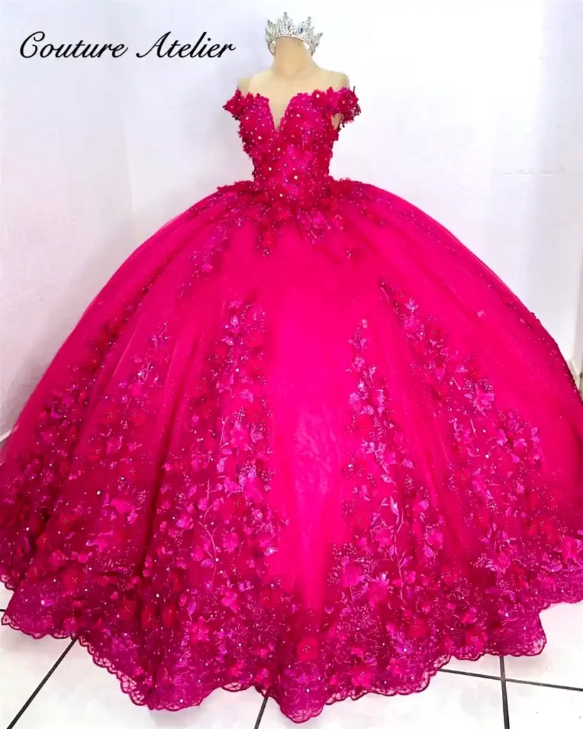 Hot Pink Lace Quinceañera Dress to Make Your Day Unforgettable