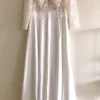 Plus Size Wedding Dress with Lace Satin and Long Sleeves