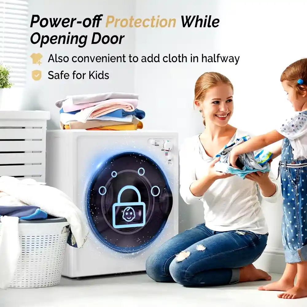 Portable Clothes Dryer, Electric Compact Front Load Tumble Laundry Dryer with Stainless Steel Tub & Easy Control Knob, Home, Dorm