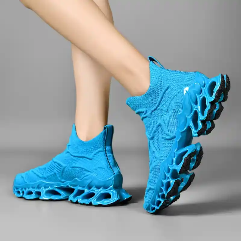 Bold Steps Ahead with Chunky Tire Bottom Running Shoes