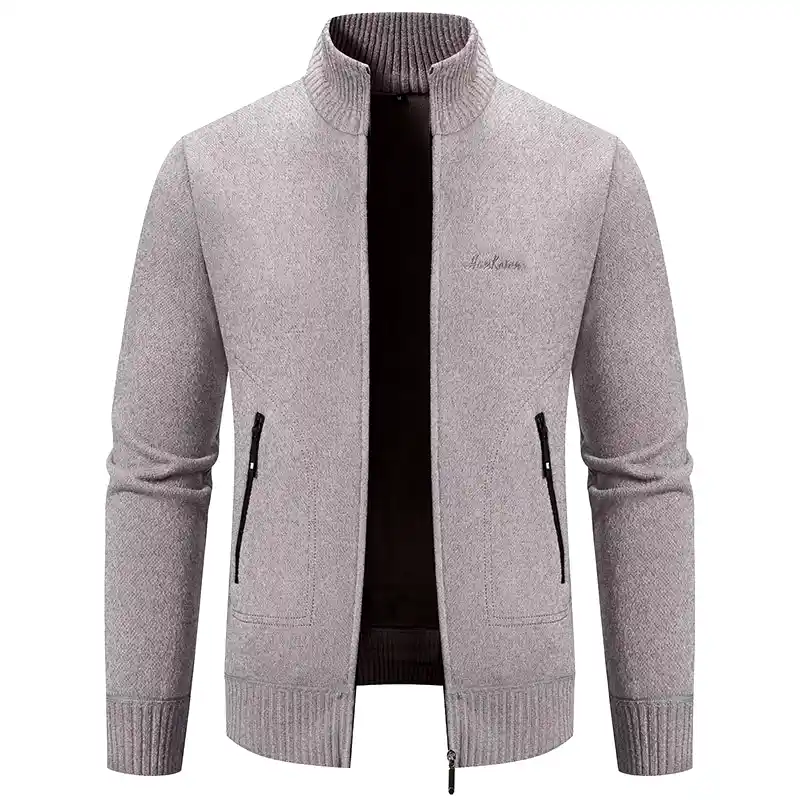 Men Stand Collar Cardigans Sweaters Fleece Thicker Warm Sweatercoats New Autumn Winter Male Slim Sweaters Jackets Size 3XL