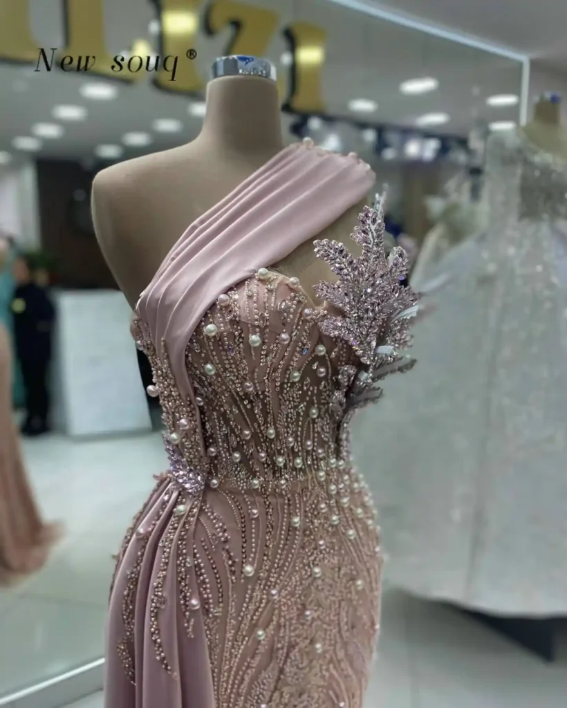 Nude Pink Mermaid Evening Dress