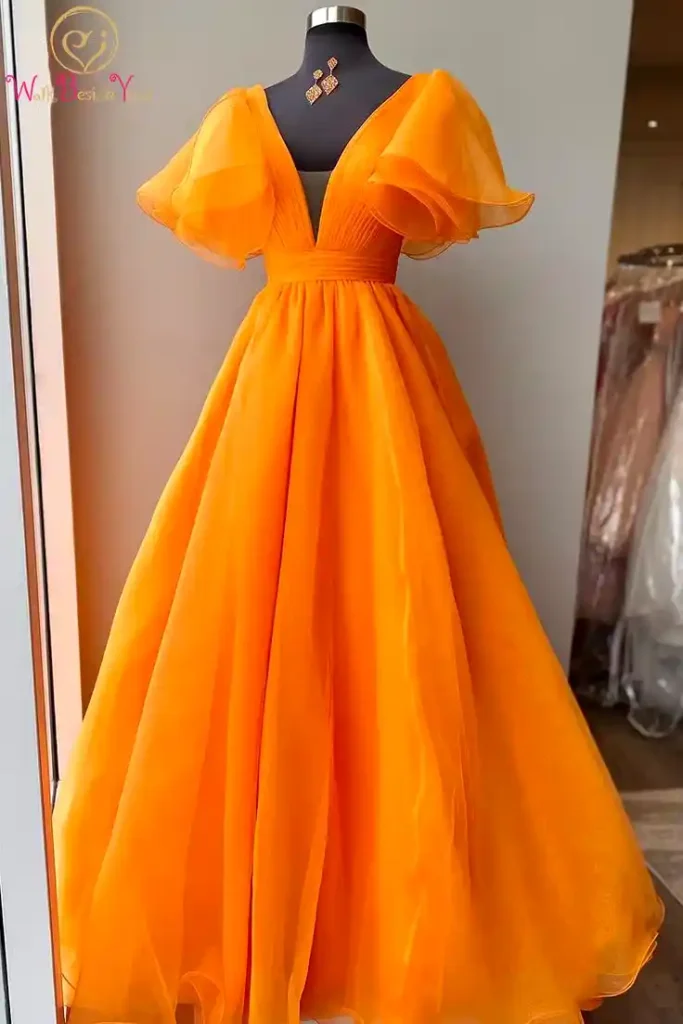 Feel Fabulous in the Organza Orange Prom Dress