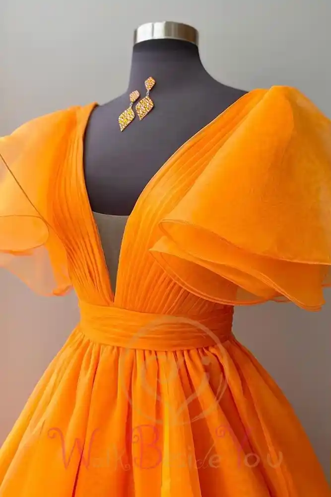 Feel Fabulous in the Organza Orange Prom Dress