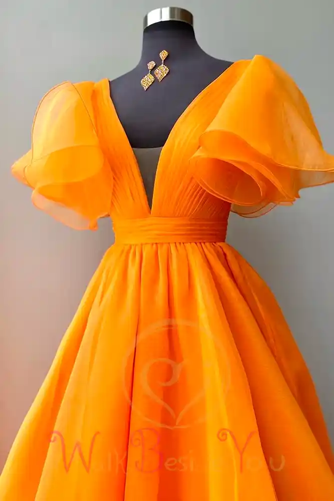 Feel Fabulous in the Organza Orange Prom Dress