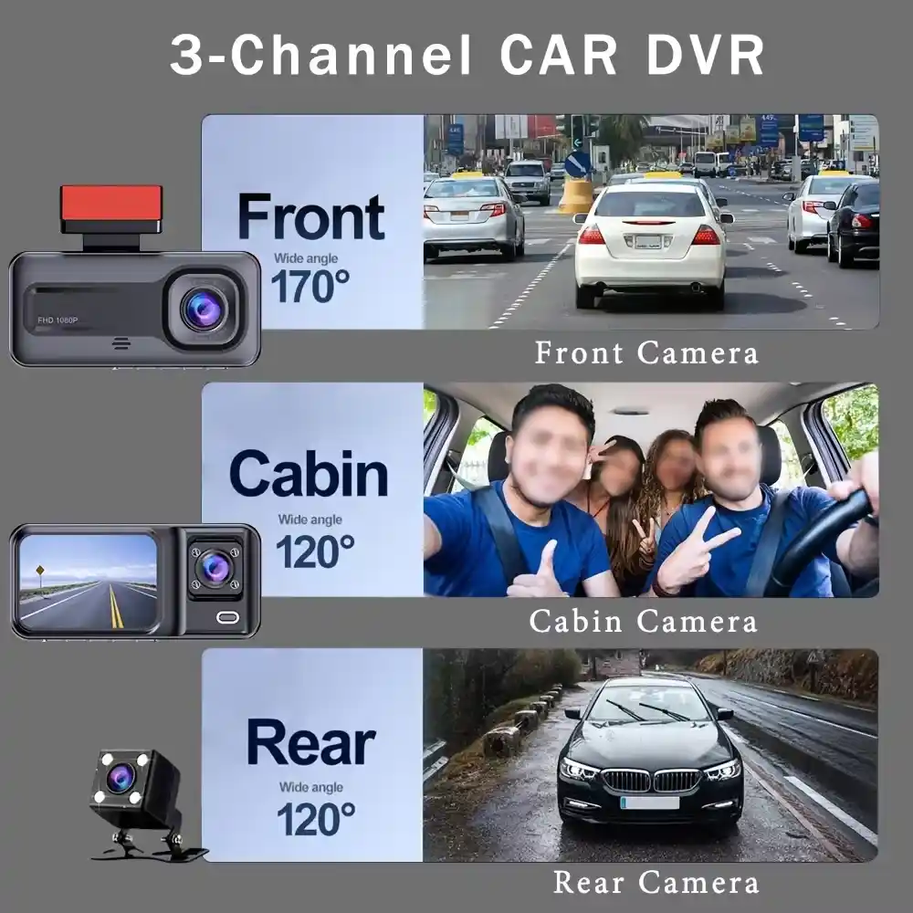 Next-Level Driving Security with a 3-Channel Dash Cam